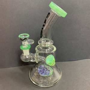 Bong Doble Calavera Verde Claro 22 cm - Calvo